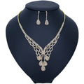 Jewelry set with necklace and earrings on a black mannequin bust