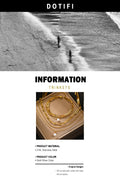 Advertisement for Dotifi jewelry with two people walking on a beach and jewelry display.