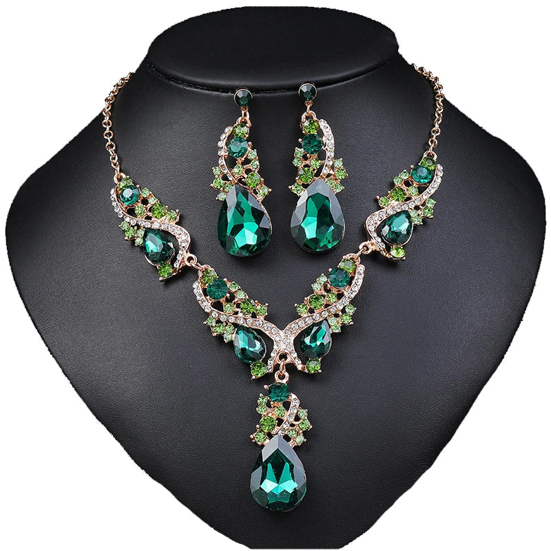Crystal Choker Necklace & Earrings Set