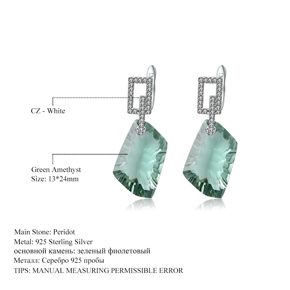 Green Amethyst & Sterling Silver Jewelry Set