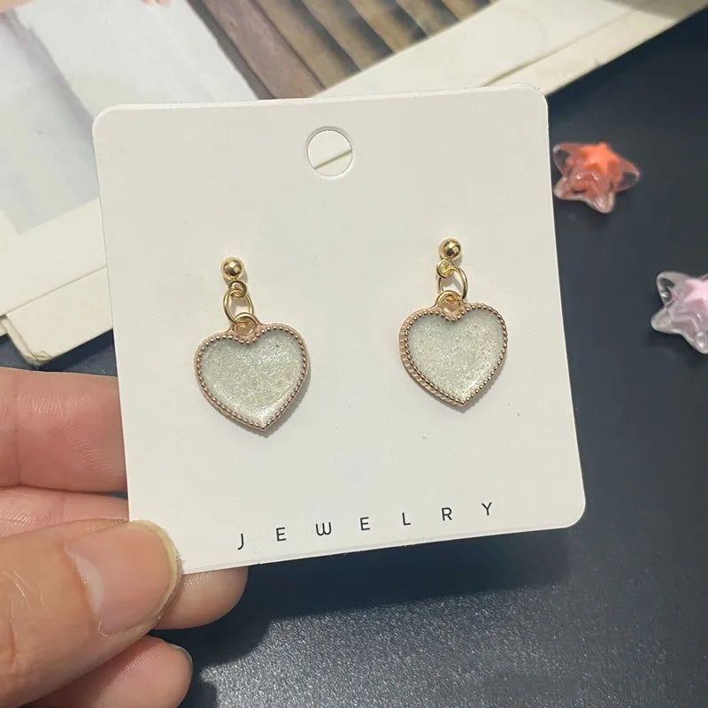 Jewelry Set for Girl Women Cute Romantic Love Heart Necklace Earrings Set Fashion Neck Jewelry Wholesale Dropshipping